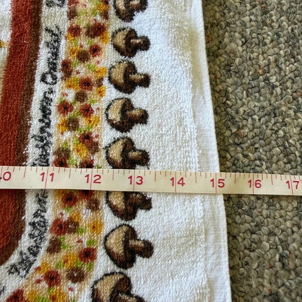 Vintage Kitchen Towels Terry Mushroom Jasmine Tea Farmhouse Cottagecore Lot of 4